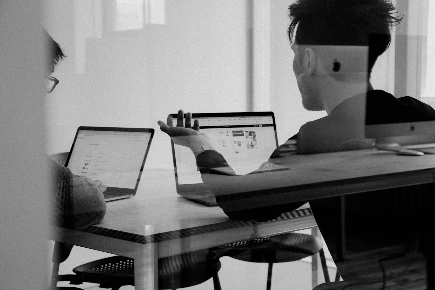 A remote worker using a laptop at home